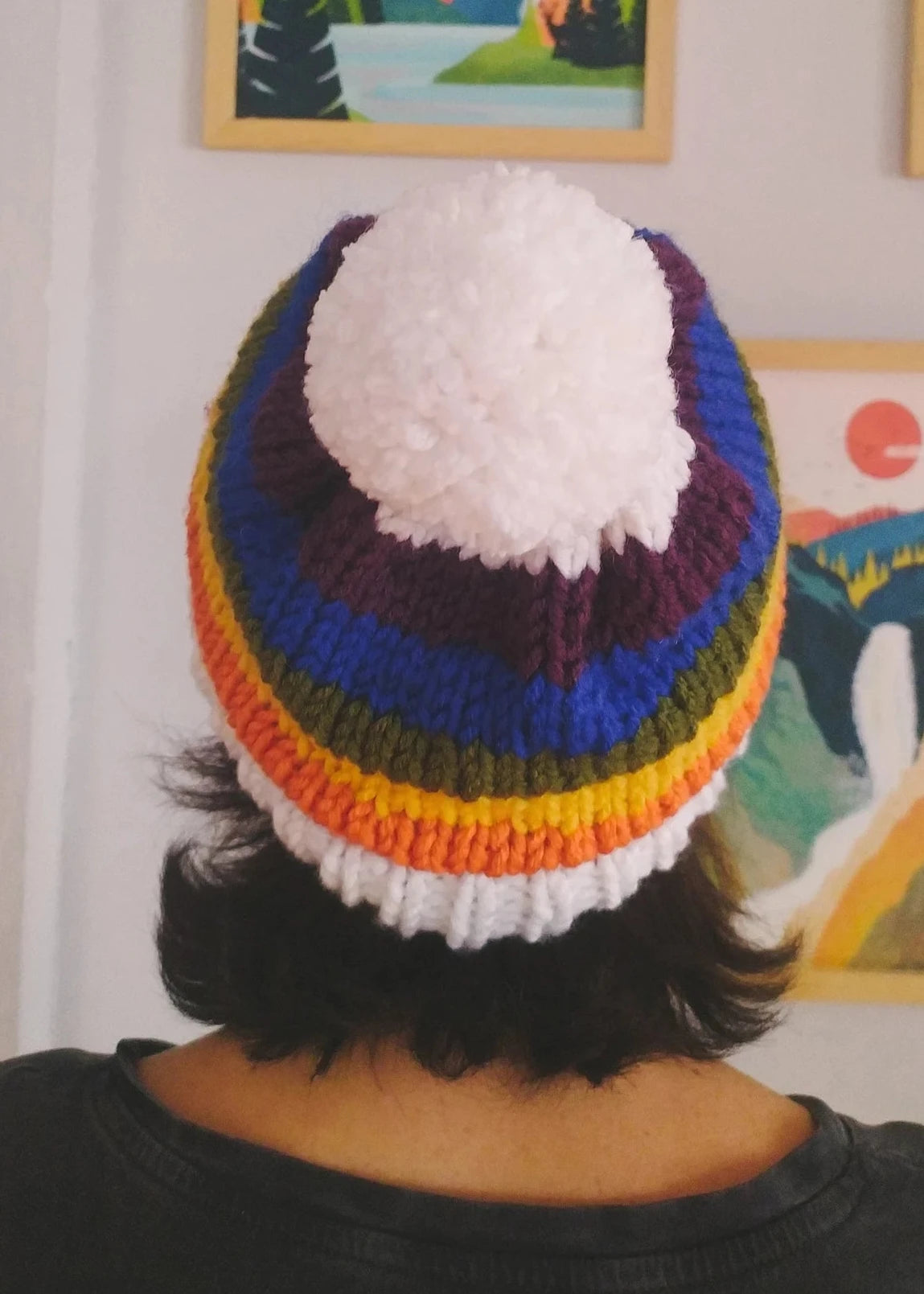 Knit Rainbow Hat. Crochet Pride Beanie, Crochet Rainbow Winter Beanie, Boho Knit Hat, Colorful Crochet Hat, Gift For Her, Gift For Him