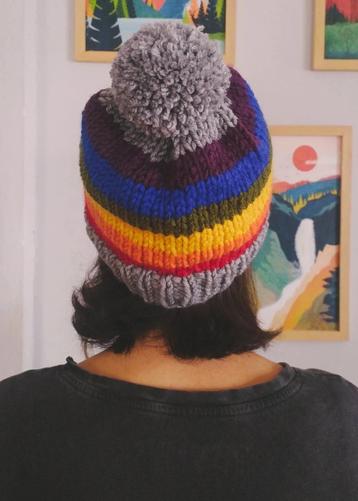 Crochet Rainbow Beanie, Knit Pride Hat, Crochet Pride Winter Beanie, Boho Knit Hat, Colorful Crochet Hat, Gift For Her, Gift For Him