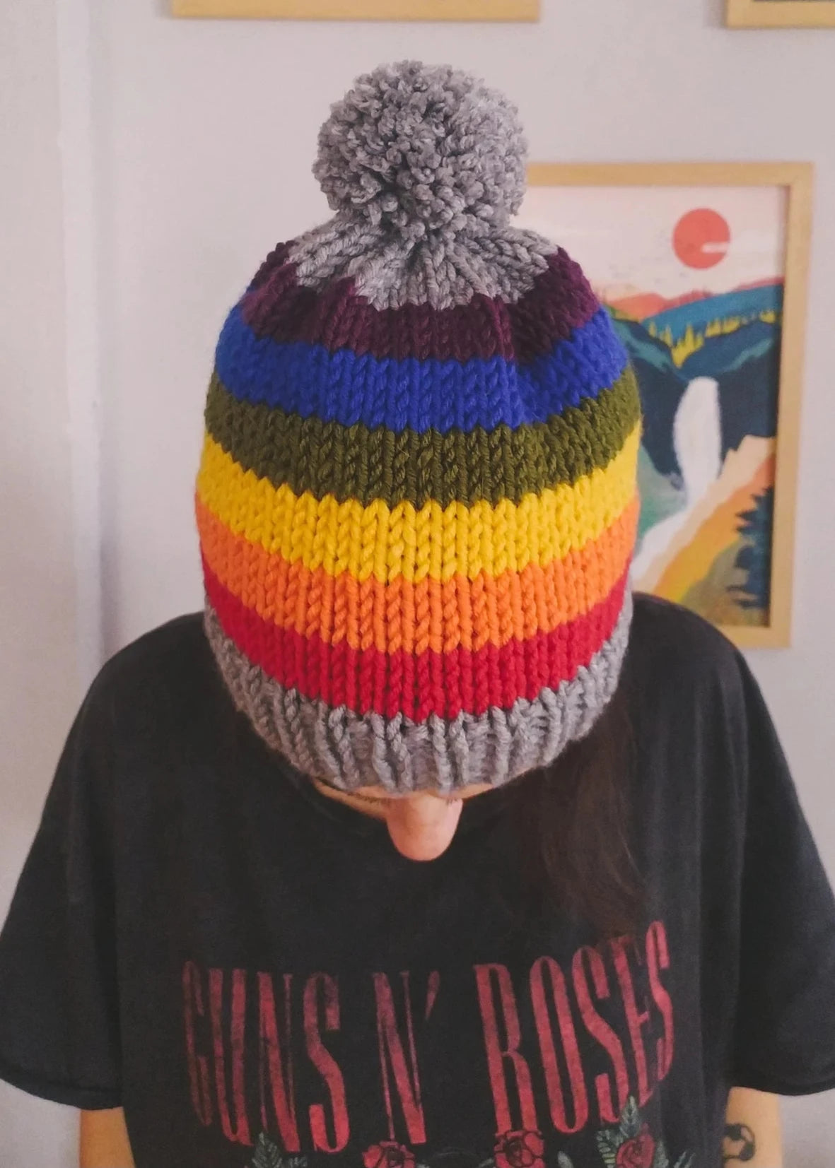 Crochet Rainbow Beanie, Knit Pride Hat, Crochet Pride Winter Beanie, Boho Knit Hat, Colorful Crochet Hat, Gift For Her, Gift For Him