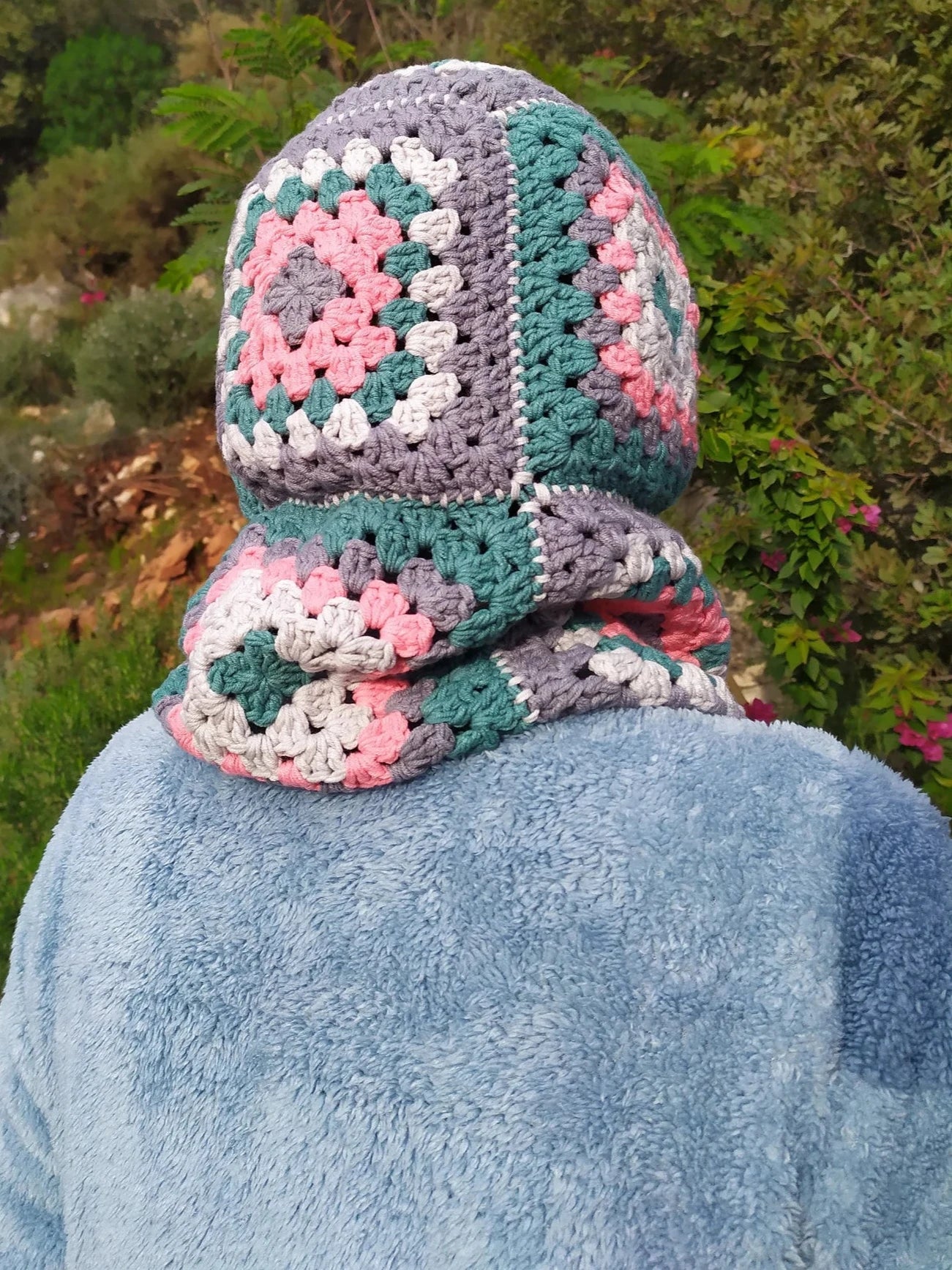 Colorful Granny Square Balaclava, Vegan Colorful Warm Winter Hat, Winter Clothing, Handknit Balaclava, Handmade Crochet Ski Mask